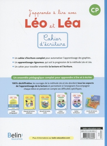 J'apprends à lire avec Léo et Léa CP. Cahier d'écriture  Edition 2024