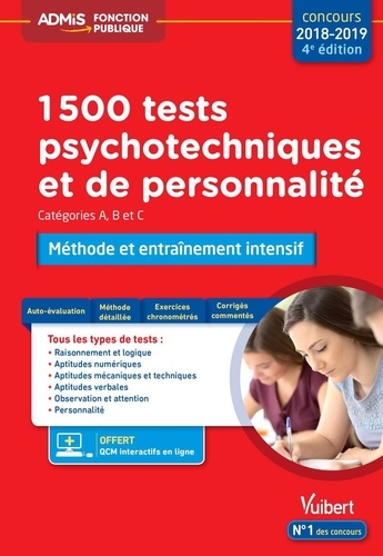 Ghyslaine Benoist et Sonia Deschamps - 1500 tests psychotechniques et de personnalité - Méthode et entraînements intensifs.