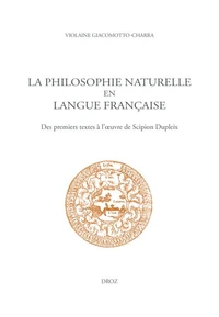 La philosophie naturelle en langue française