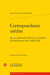 Correspondance inédite