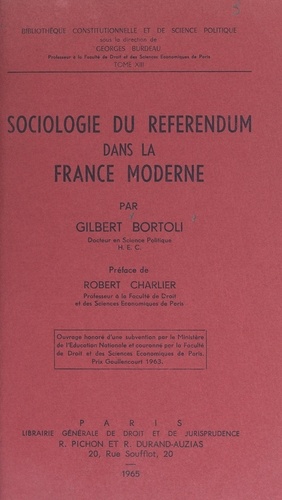 Sociologie du référendum dans la France moderne