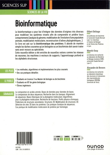 Bioinformatique. De la séquence à la structure des protéines. Cours et cas pratiques 3e édition