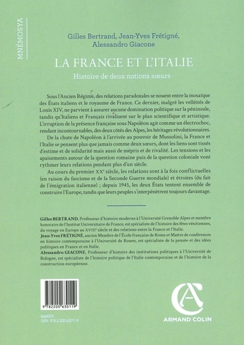 La France et l'Italie. Histoire de deux nations soeurs de 1660 à nos jours 2e édition revue et augmentée