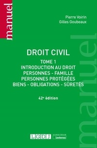 Est-il possible de télécharger des ebooks? Droit civil  - Tome 1, Introduction au droit : personnes - familles, personnes protégées, biens - obligations - sûretés 9782275112671