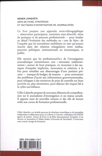 Mener l'enquête. Arts de faire, stratégies et tactiques d'investigation de journalistes