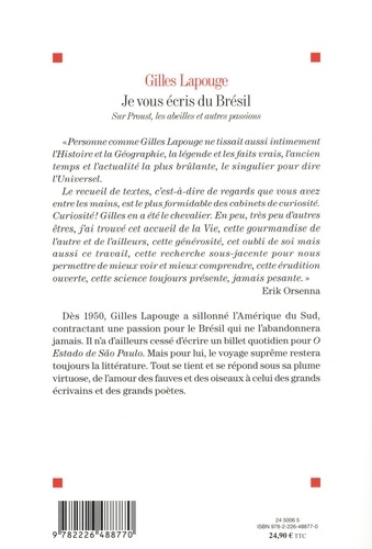 Je vous écris du Brésil. Sur Proust, les abeilles et autres passions