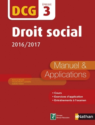 Droit social - DCG 3 - Manuel et applications. Format : ePub 2