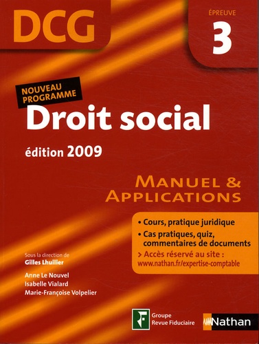 Gilles Lhuilier - Droit social DCG3 - Manuel et applications.