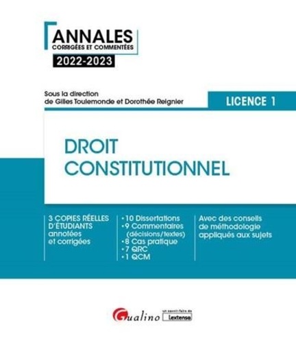 Droit constitutionnel. Licence 1  Edition 2022-2023