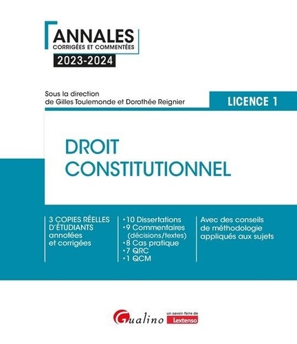 Droit constitutionnel. Licence 1  Edition 2023-2024