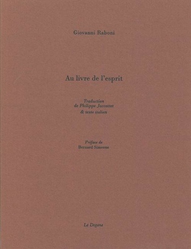 Giovanni Raboni - Au Livre De L'Esprit.
