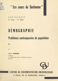 Démographie : problèmes contemporains de population