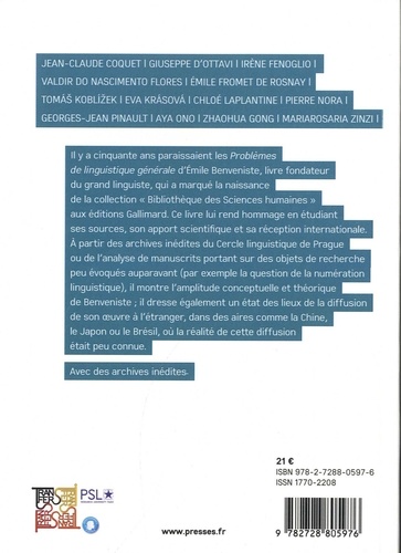 Emile Benveniste. 50 ans après les Problèmes de linguistique générale