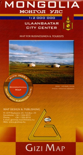  Gizi Map - Mongolia - 1/2 000 000, Map for Businessmen & Tourists.