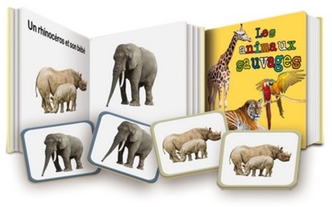 Les animaux sauvages - Avec un jeu de 24 cartes et 5 animaux en bois