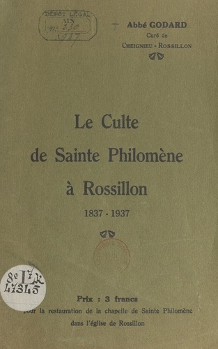 Le culte de Sainte Philomène à Rossillon, 1837-1937