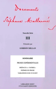 Dcouments Stéphane Mallarmé : nouvelle série 3
