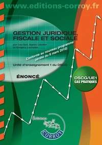 Gestion juridique, fiscale et sociale UE 1 du DSCG