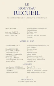 Le Nouveau Recueil N°41 Decembre 1996-Fevrier 1997 : Made In Usa