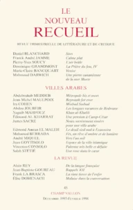 LE NOUVEAU RECUEIL N°45 DECEMBRE 1997-FEVRIER 1998 : VILLES ARABES