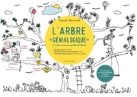  Grand-Mercredi - L'arbre "génialogique" à créer avec ses petits-enfants - Avec un grand poster à colorier, 78 stickers de portraits de famille à colorier, 120 stickers d'accessoires pour les personaliser !.