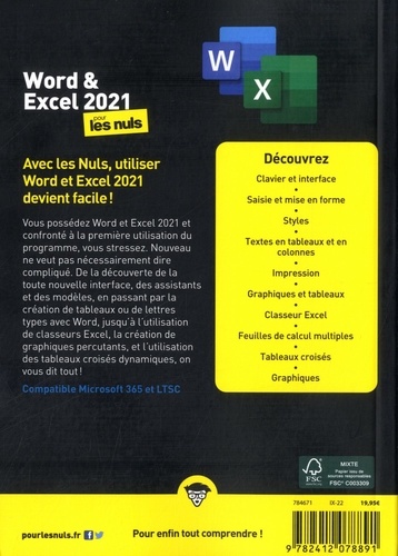 Word et Excel 2021 pour les Nuls