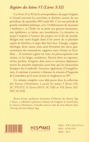 Registre des Lettres. Tome VI (Livres X-XI)