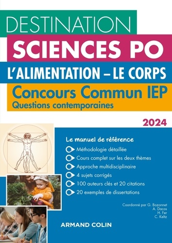 L'alimentation ; Le corps. Concours commun IEP - Questions contemporaines  Edition 2024