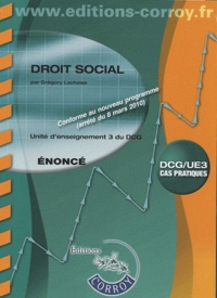 Grégory Lachaise - Droit social UE3 du DCG - Enoncé.