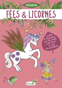  Grenouille - Fées & Licornes - Complète les illustrations avec des feuilles et des fleurs ou avec les autocollants.