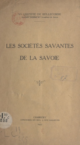 Les sociétés savantes de la Savoie