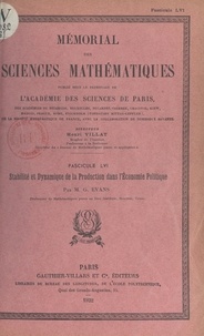 Griffith Evans et  Académie des sciences de Paris - Stabilité et dynamique de la production dans l'économie politique.