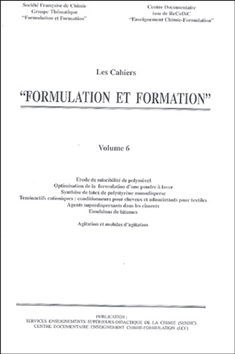  Groupe formulation formation - Cahiers "Formulation et formation" - Volume 6.
