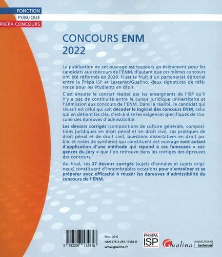 Concours ENM. La préparation au concours d'accès à l'ENM  Edition 2022