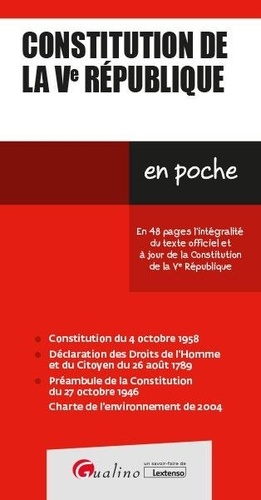 Constitution de la Ve République  Edition 2020-2021