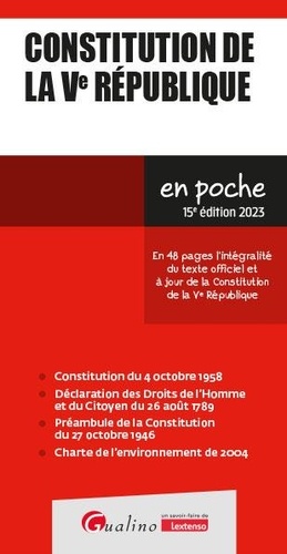 Constitution de la Ve République  Edition 2023