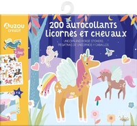 200 autocollants licornes et chevaux