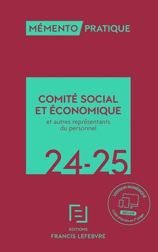 Comité social et économique et autres représentants du personnel  Edition 2024-2025