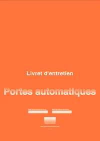 Livret d'entretien pour porte automatique