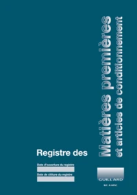 Registre des matières premières et articles de conditionnement - Pharmacie