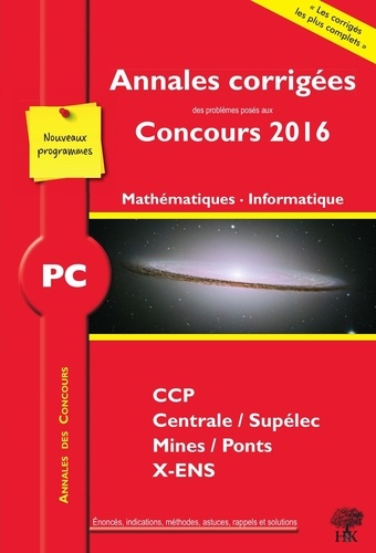 PC Mathématiques, Informatique  Edition 2016