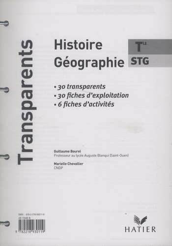 Guillaume Bourel et Marielle Chevallier - Histoire Géographie Tle STG - Transparents.