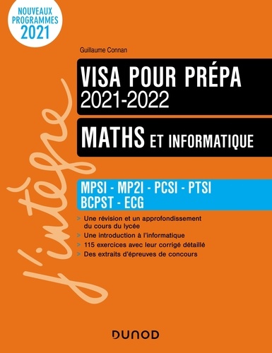 Guillaume Connan - Maths et informatique - Visa pour la prépa 2021-2022 - MPSI-MP2I-PCSI-PTSI-BCPST-ECG.