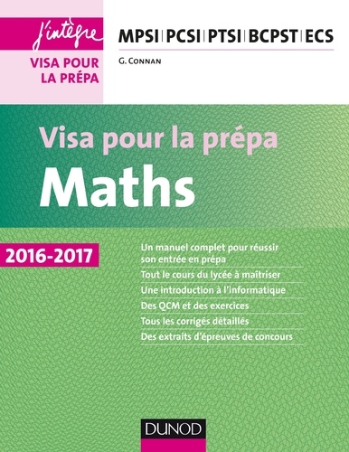 Guillaume Connan - Maths - Visa pour la prépa 2016-2017.