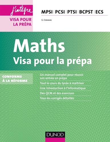 Guillaume Connan - Maths - Visa pour la prépa - 3e éd. - MPSI-PCSI-PTSI-BCPST-ECS.