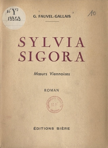 Sylvia Sigora. Mœurs viennoises