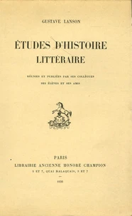 Etudes d'histoire littéraire