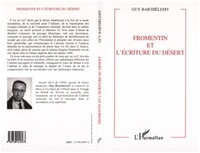 Guy Barthelemy - Fromentin et l'écriture du désert.