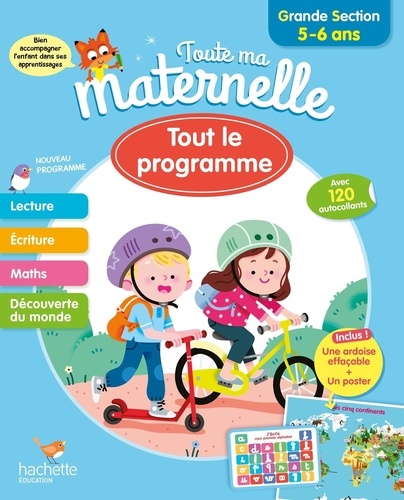 Tout le programme Grande section. Avec 120 autocollants, une ardoise effaçable et un poster