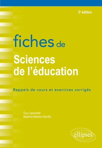Fiches de sciences de l'éducation 2e édition